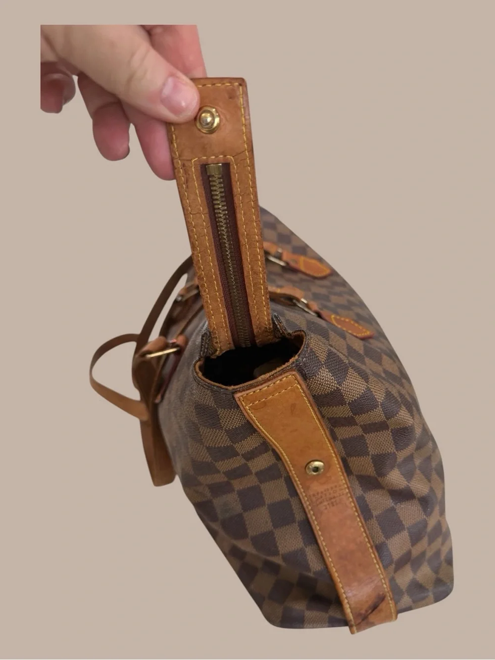 Louis Vuitton Limited Edition Centenaire Damier Columbine Zip Shoulder Bag